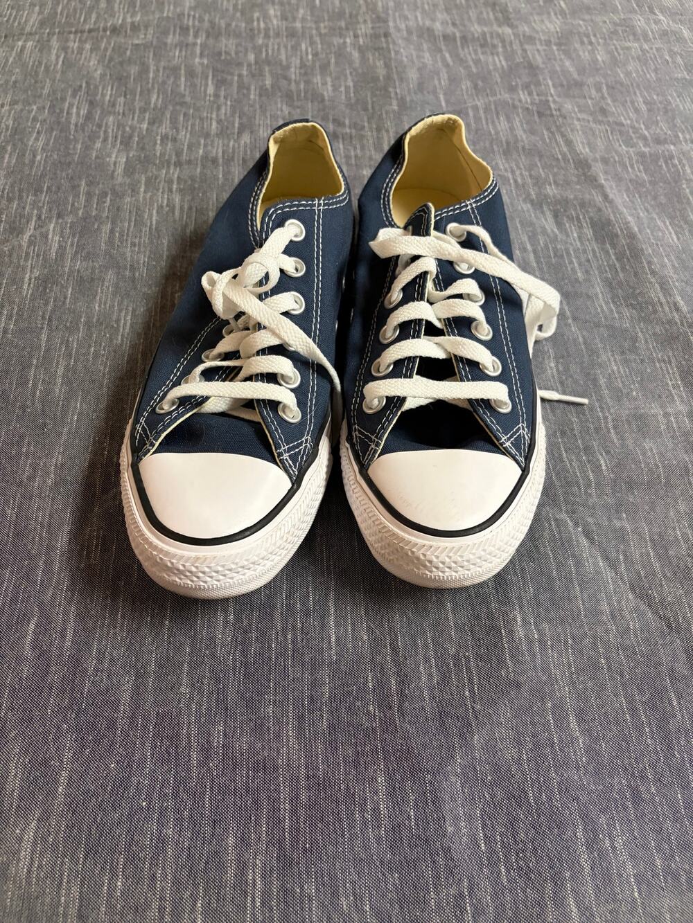Unisex Navy Blue Low Top Converse EUC M 6 W 8